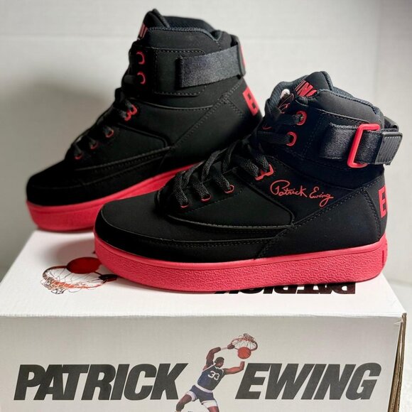 PATRICK EWING ATHLETICS KIDS GS 33 HI REBOUND Black/Black/Chinese Red Size 5 - Picture 4 of 9